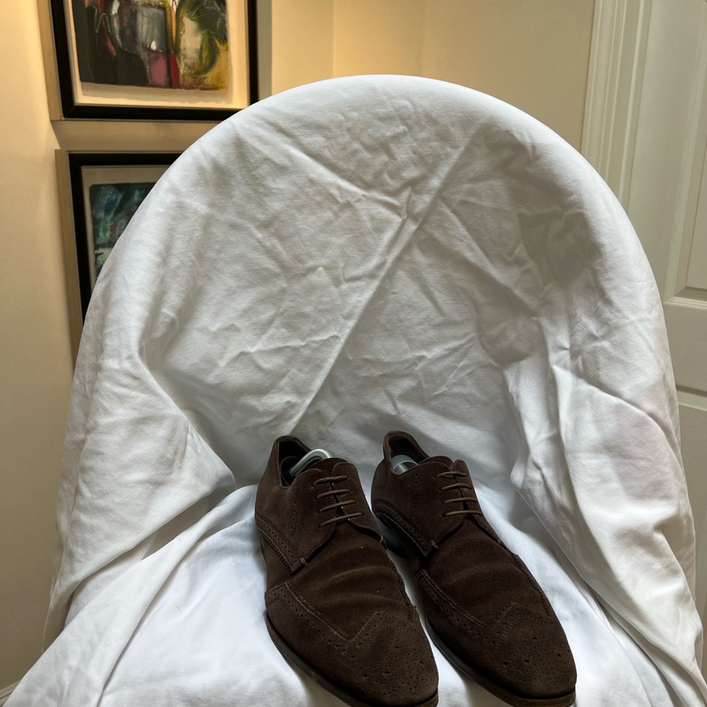 Prada Men's Brown Suede Dress Shoes